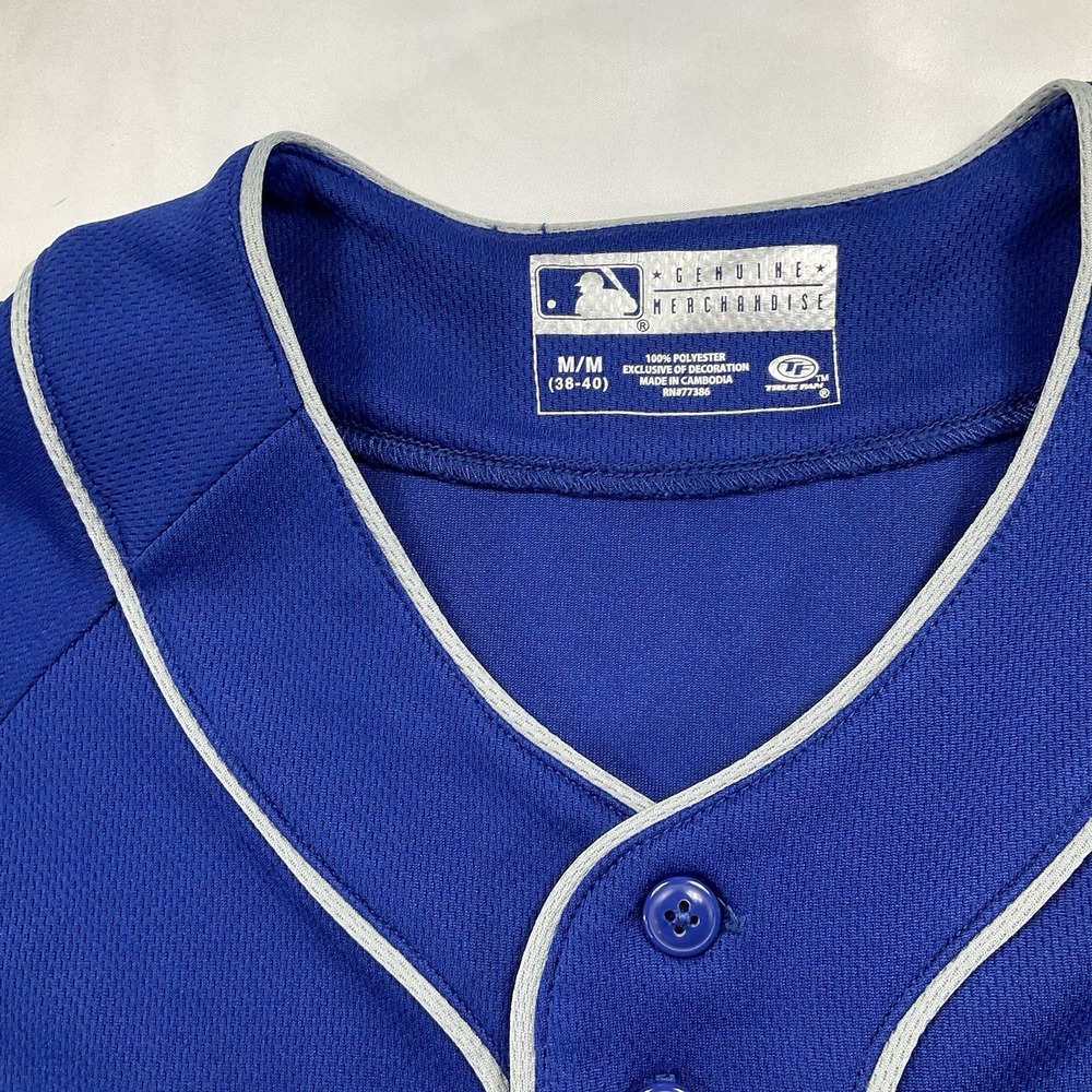 Los Angeles Dodgers Size M Blue Buttondown Logo MLB Dynasty Series Jersey 60 - Picture 5 of 9
